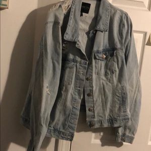 Distressed jean jacket